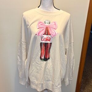 Coca Cola Women's Cream Crew Neck Sweater